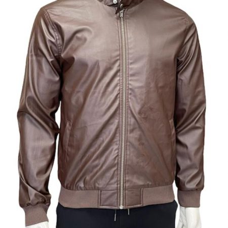 PU Leather Jacket_Front_Brown